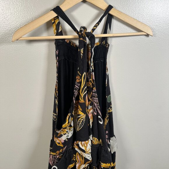 Free People Anita Printed Maxi Dress Size Small? Black Floral Tiered Boho - Picture 10 of 12
